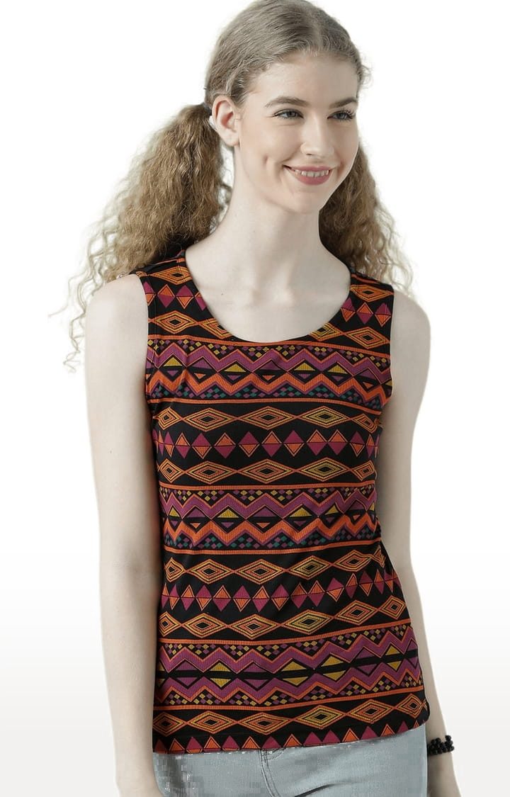 HUETRAP | Women's Multicolour Printed Tank Top