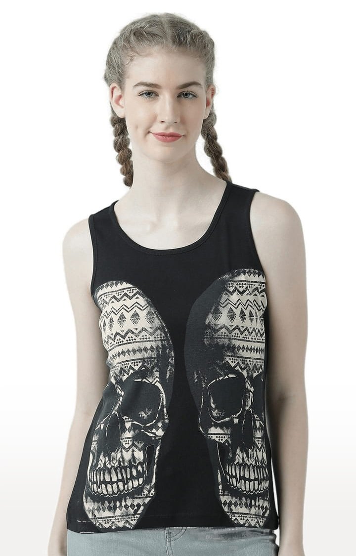 HUETRAP | Women's Black Graphics Tank Top