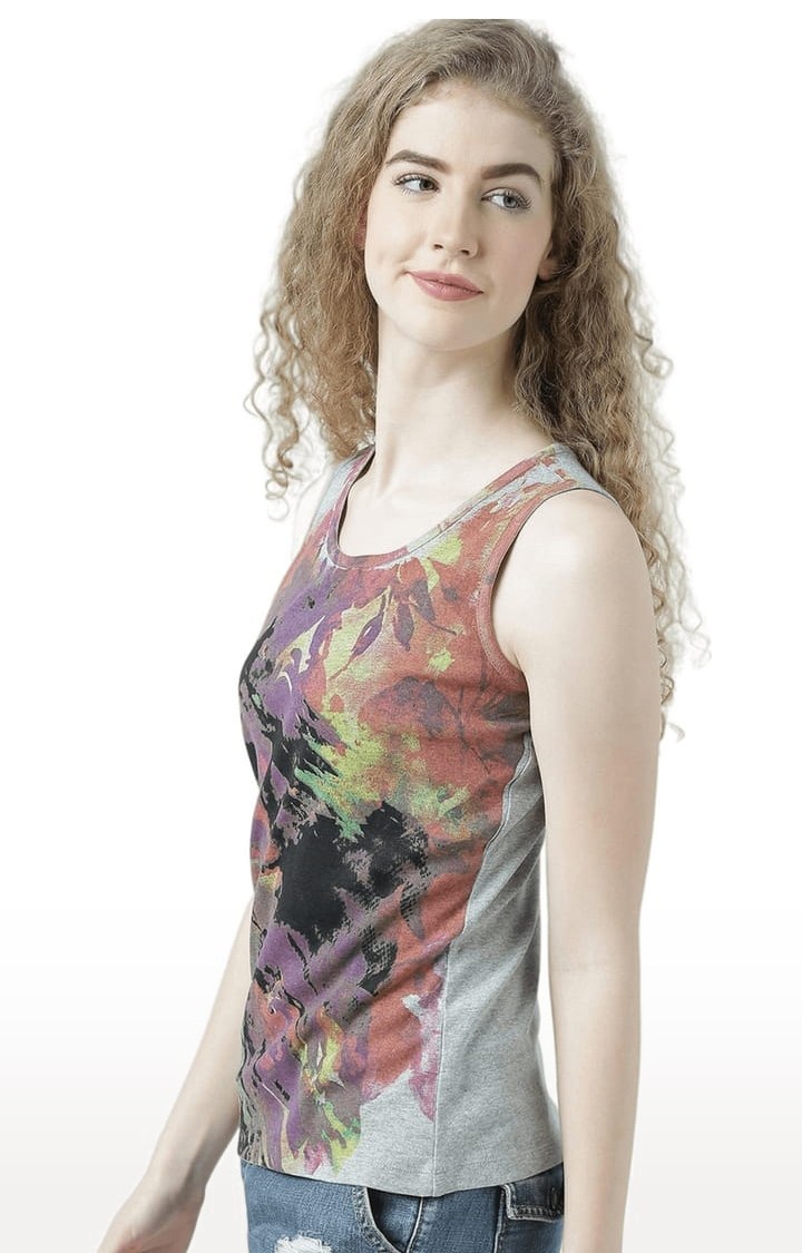 Women's Multicolour Printed Tank Top