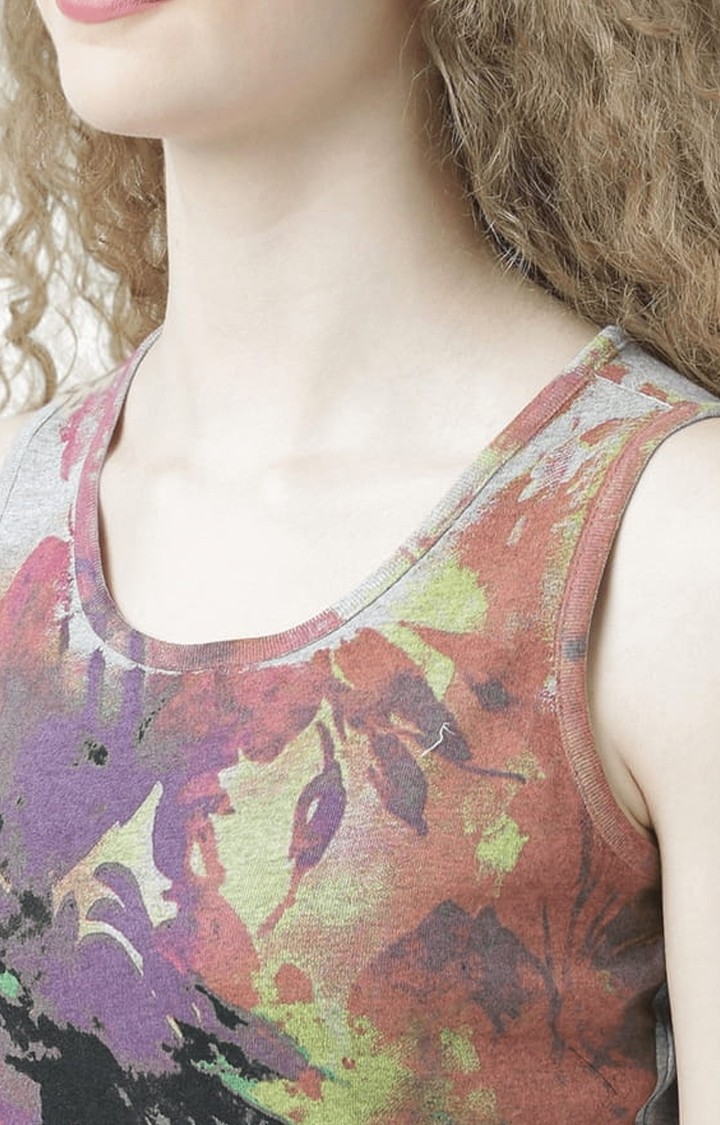Women's Multicolour Printed Tank Top