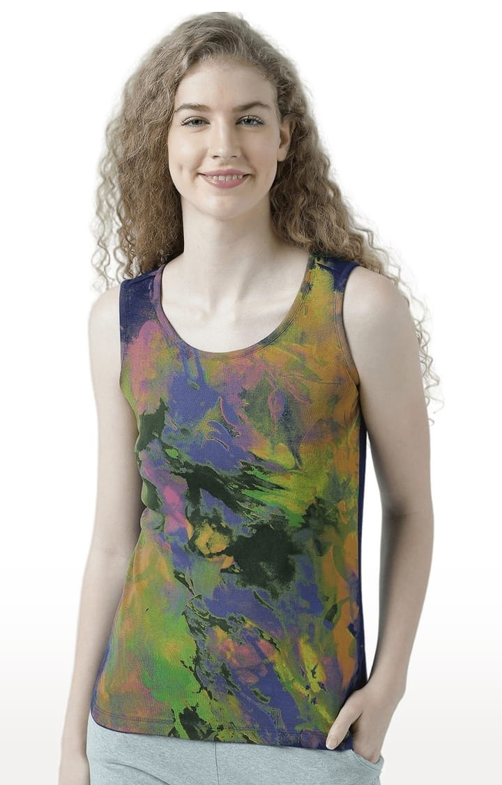 HUETRAP | Women's Multicolour Printed Tank Top