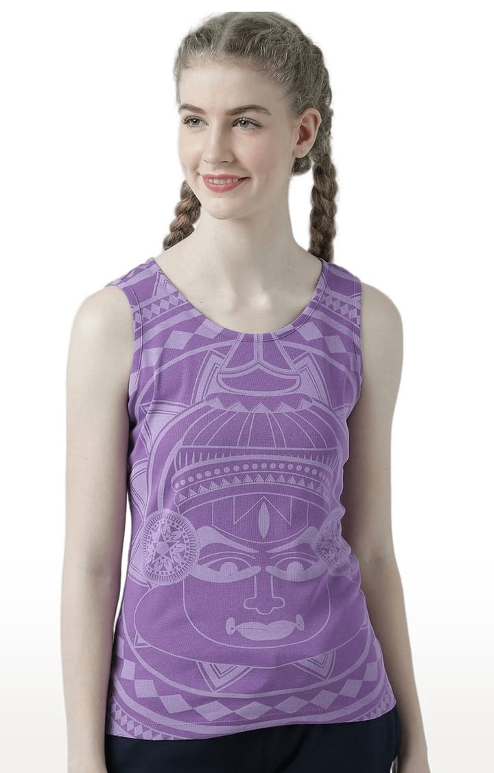 HUETRAP | Women's Purple Printed Tank Top
