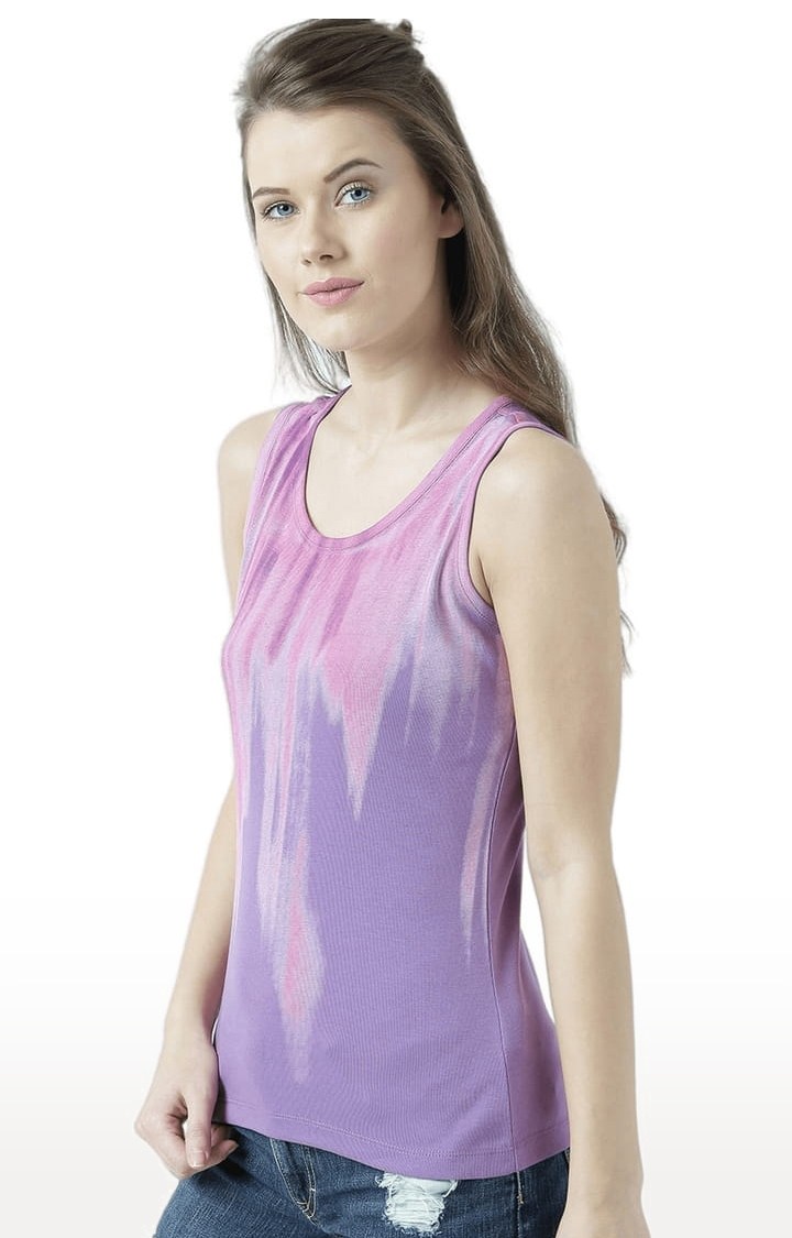 Women's Purple Printed Tank Top