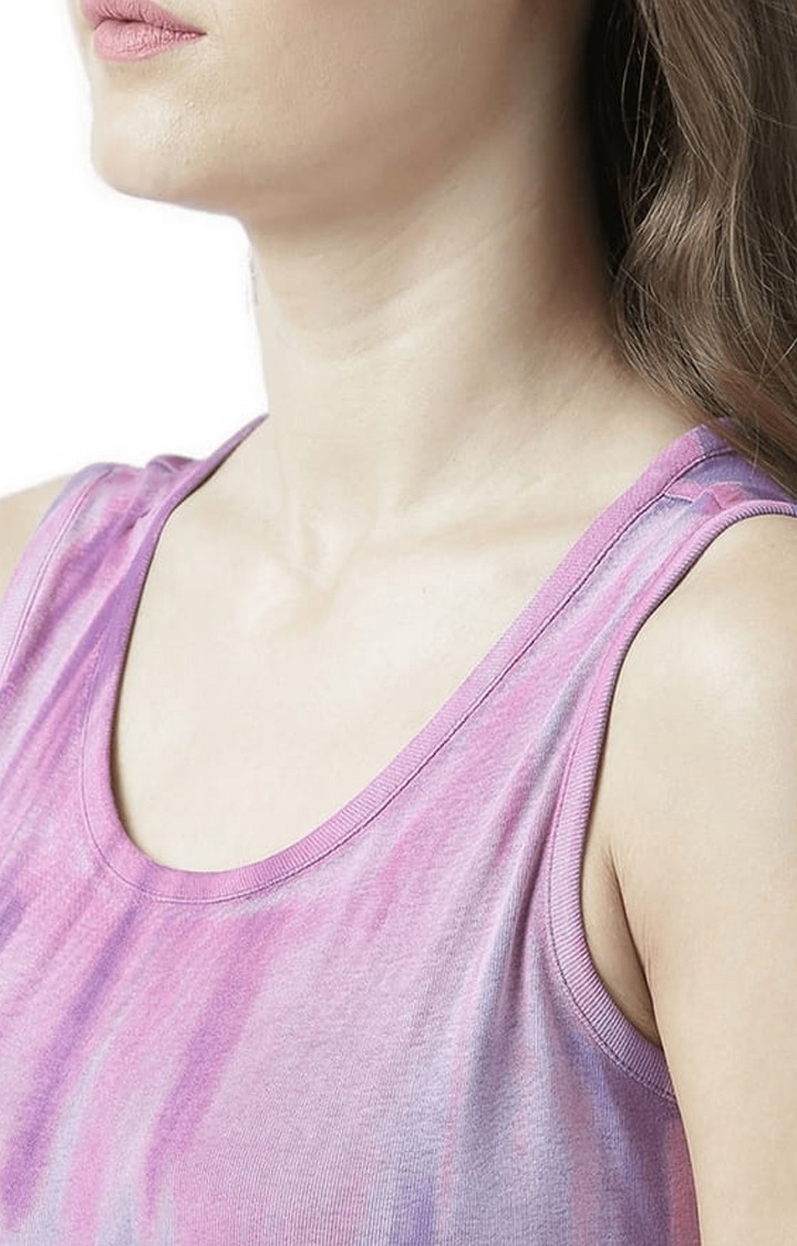 Women's Purple Printed Tank Top