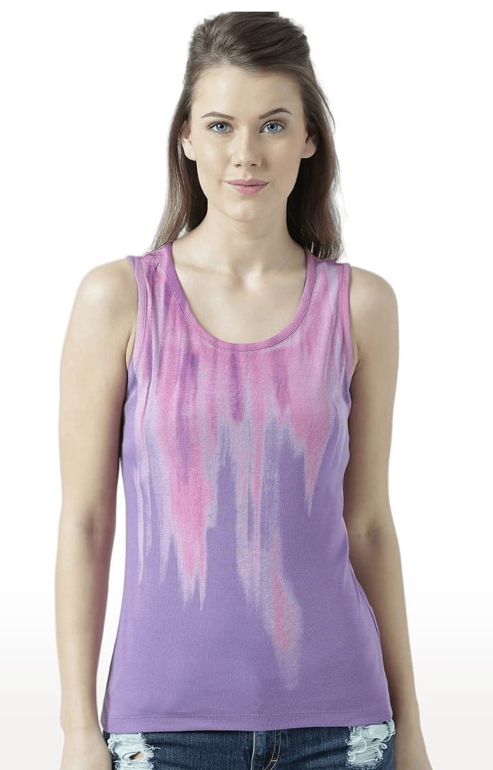 Women's Purple Printed Tank Top