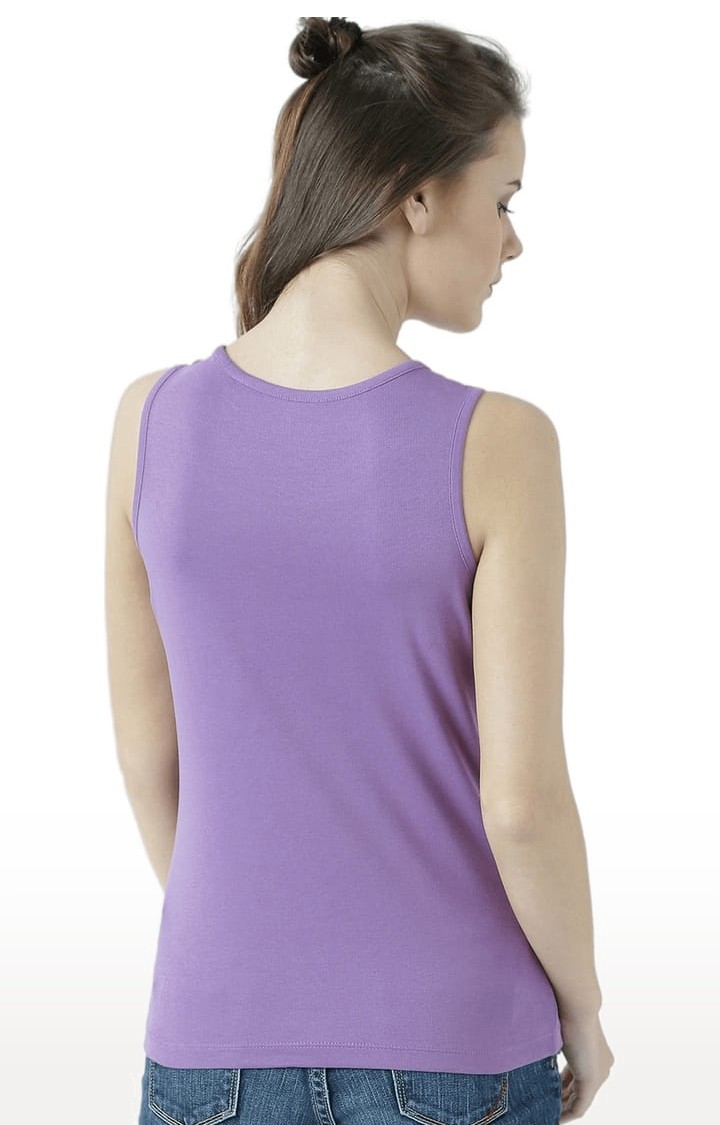 Women's Purple Printed Tank Top