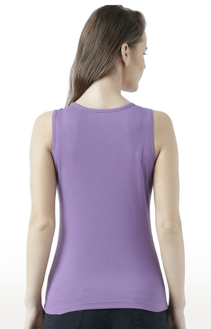 Women's Purple Printed Tank Top