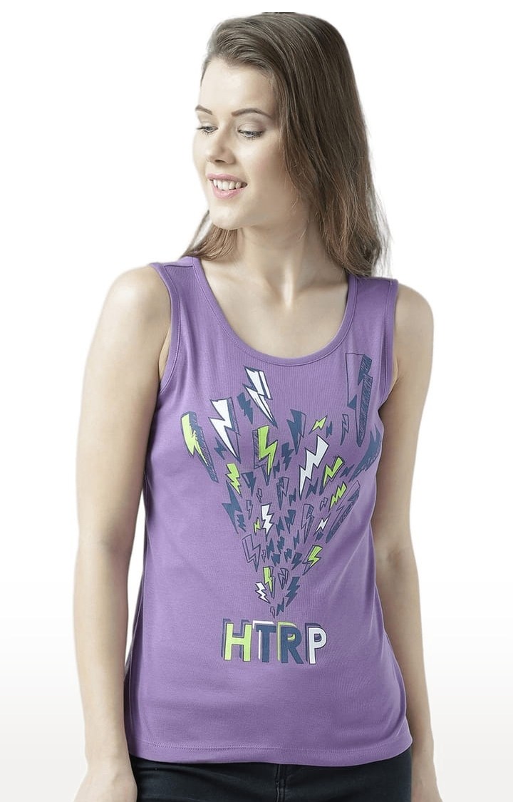 HUETRAP | Women's Purple Printed Tank Top