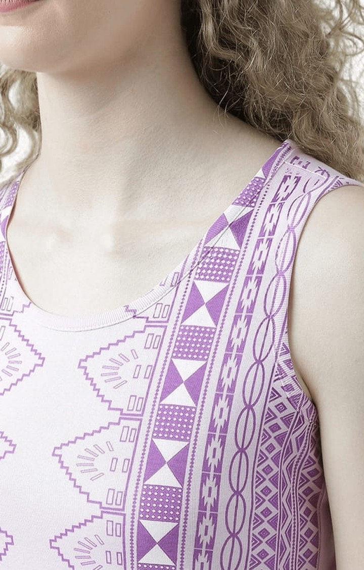 Women's Pink Printed Tank Top