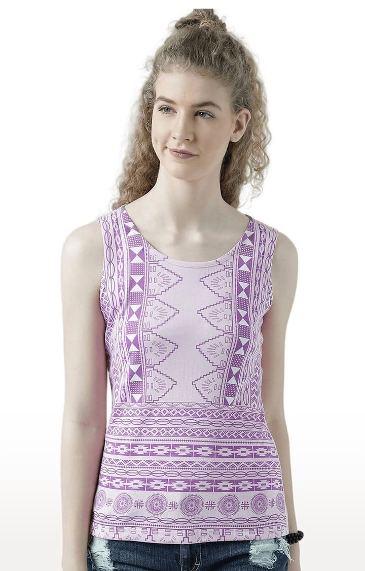 HUETRAP | Women's Pink Printed Tank Top