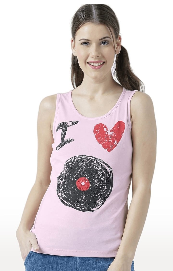 HUETRAP | Women's Pink Printed Tank Top
