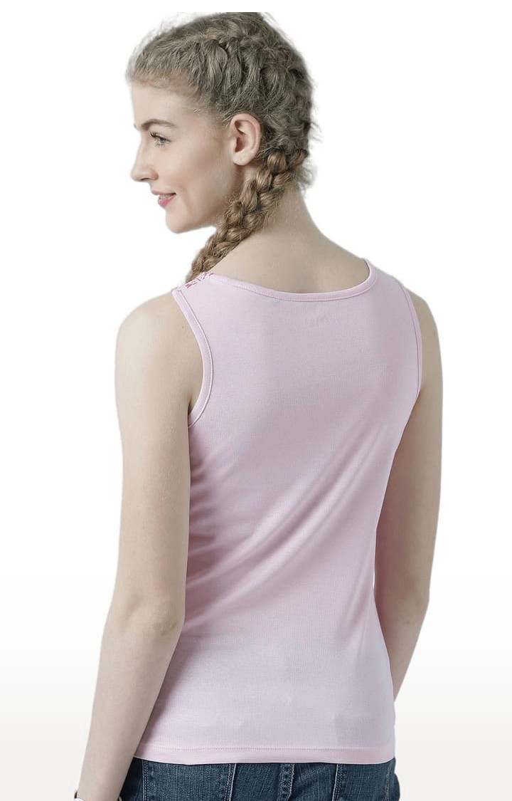 Women's Pink Printed Tank Top