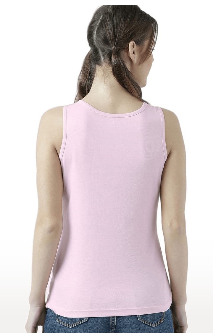 Women's Pink Printed Tank Top