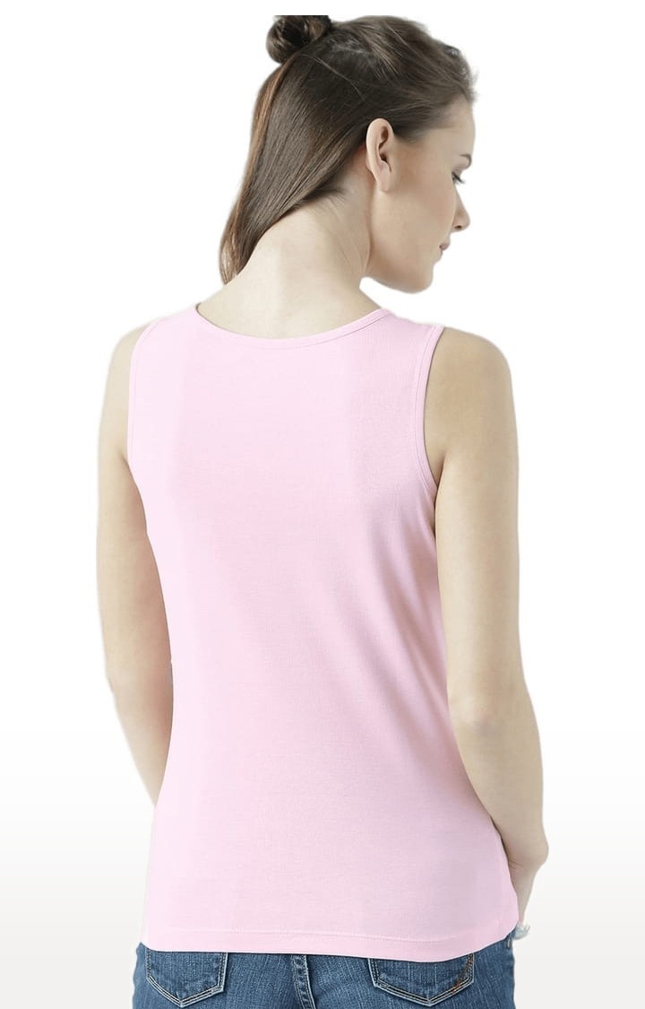 Women's Pink Printed Tank Top