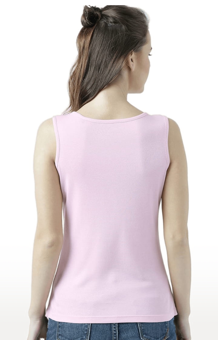 Women's Pink Printed Tank Top