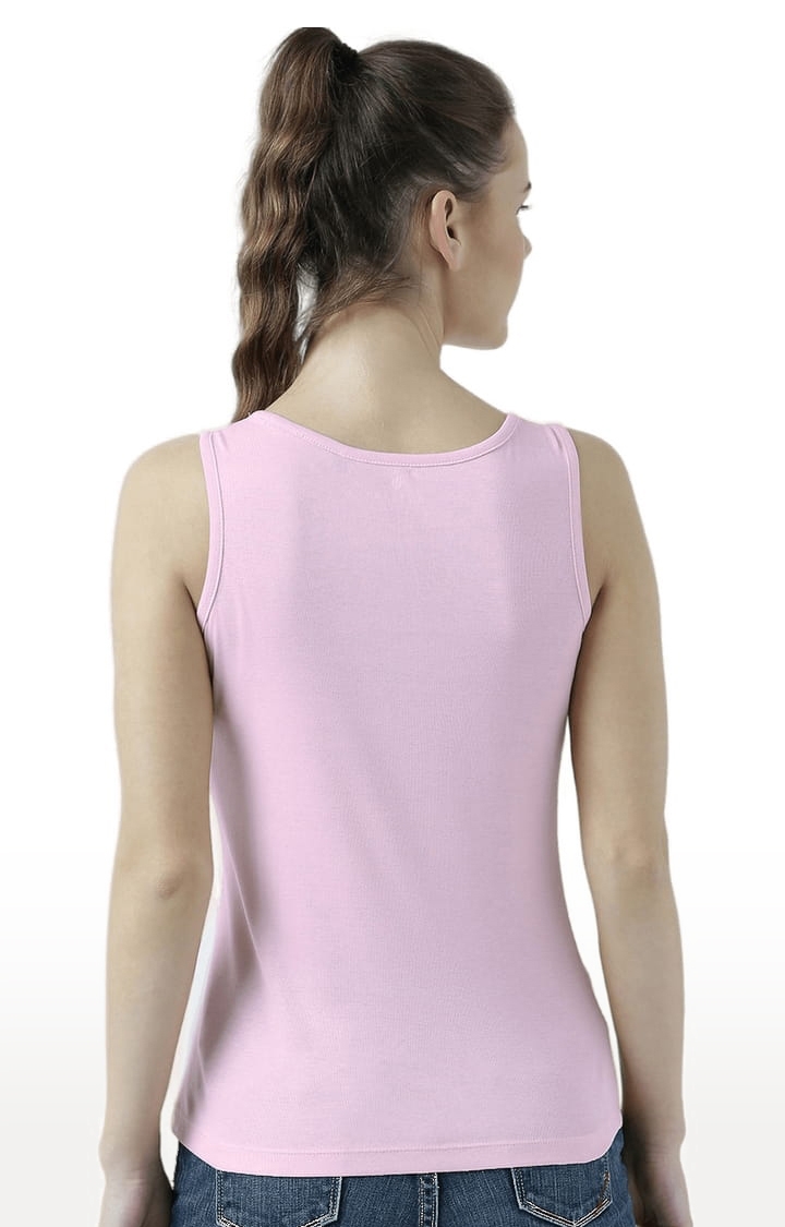 Women's Pink Printed Tank Top