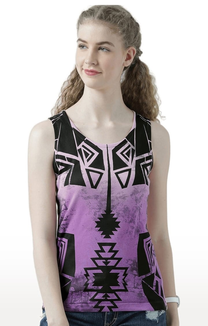 HUETRAP | Women's Pink Printed Tank Top