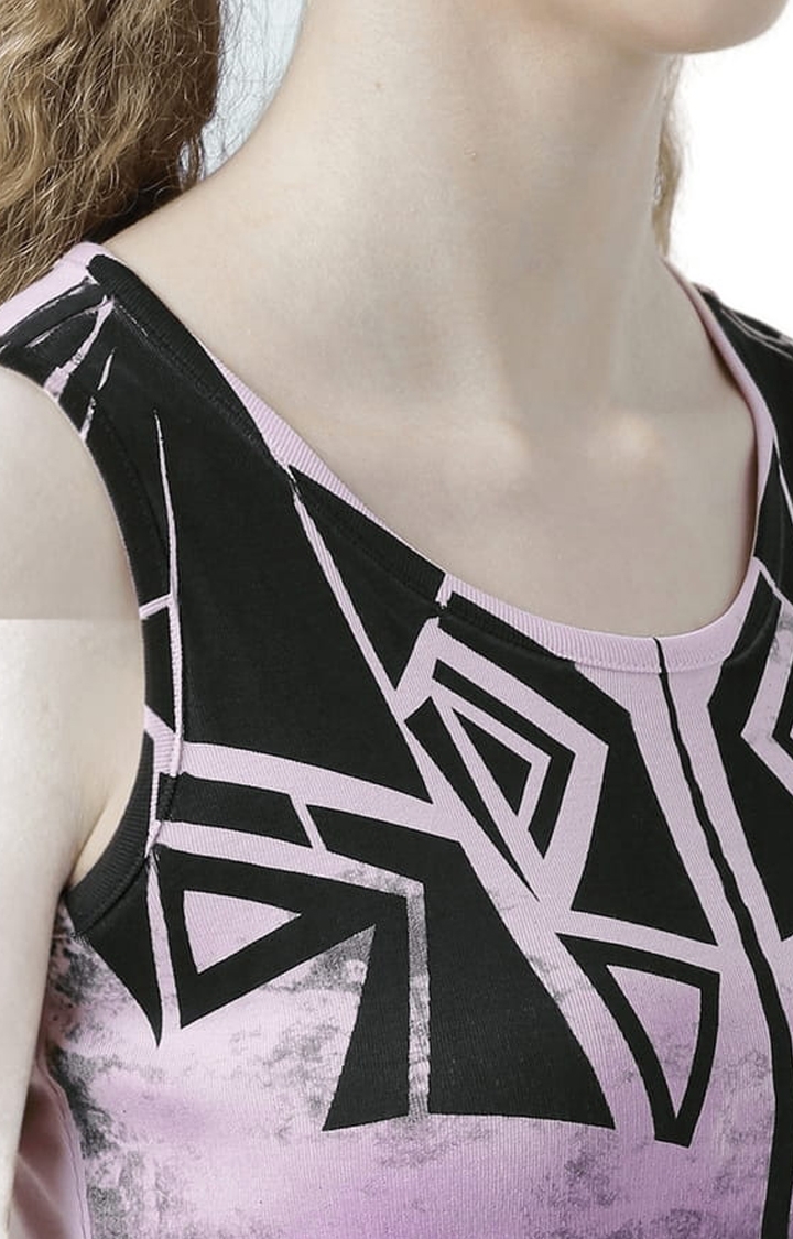 Women's Pink Printed Tank Top