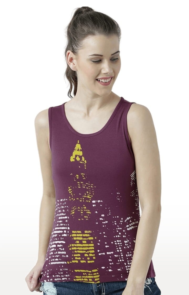 HUETRAP | Women's Pink Printed Tank Top