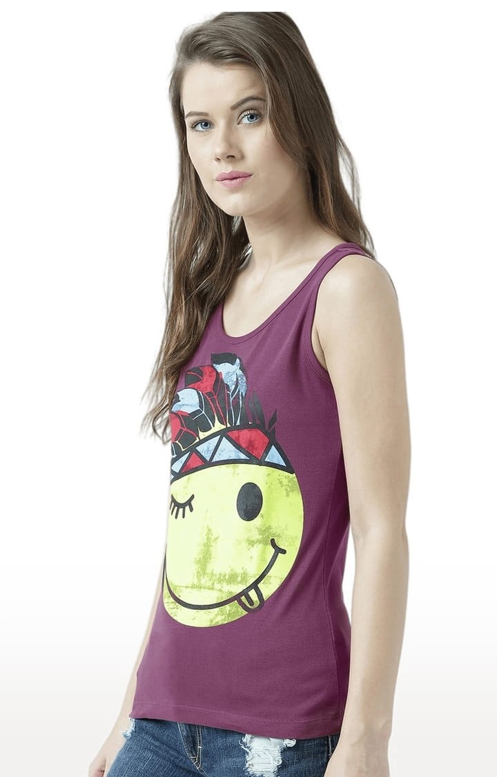 Women's Pink Printed Tank Top