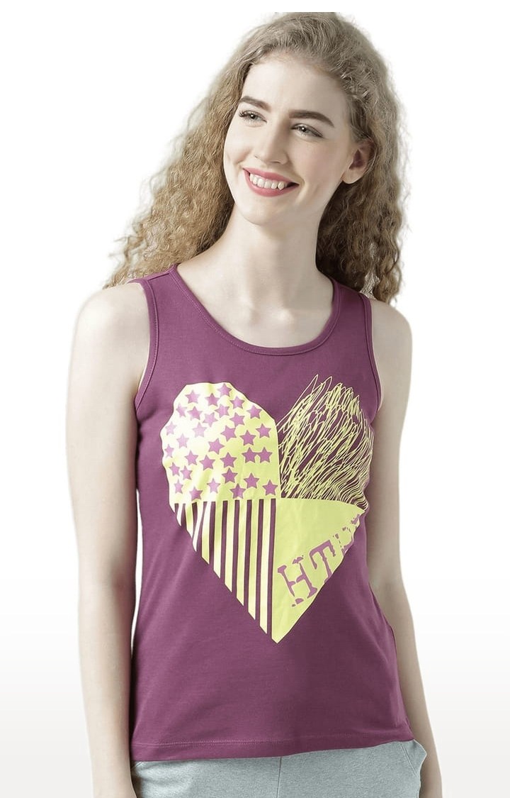 HUETRAP | Women's Pink Printed Tank Top
