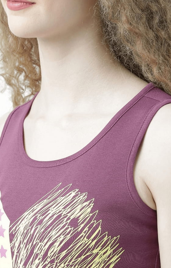 Women's Pink Printed Tank Top