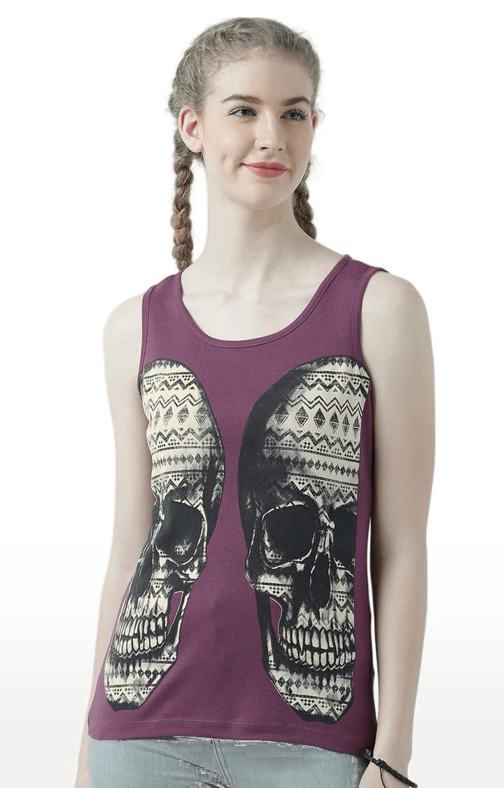 HUETRAP | Women's Pink Printed Tank Top