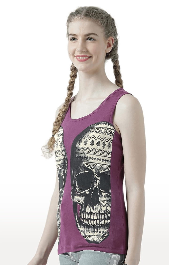 Women's Pink Printed Tank Top