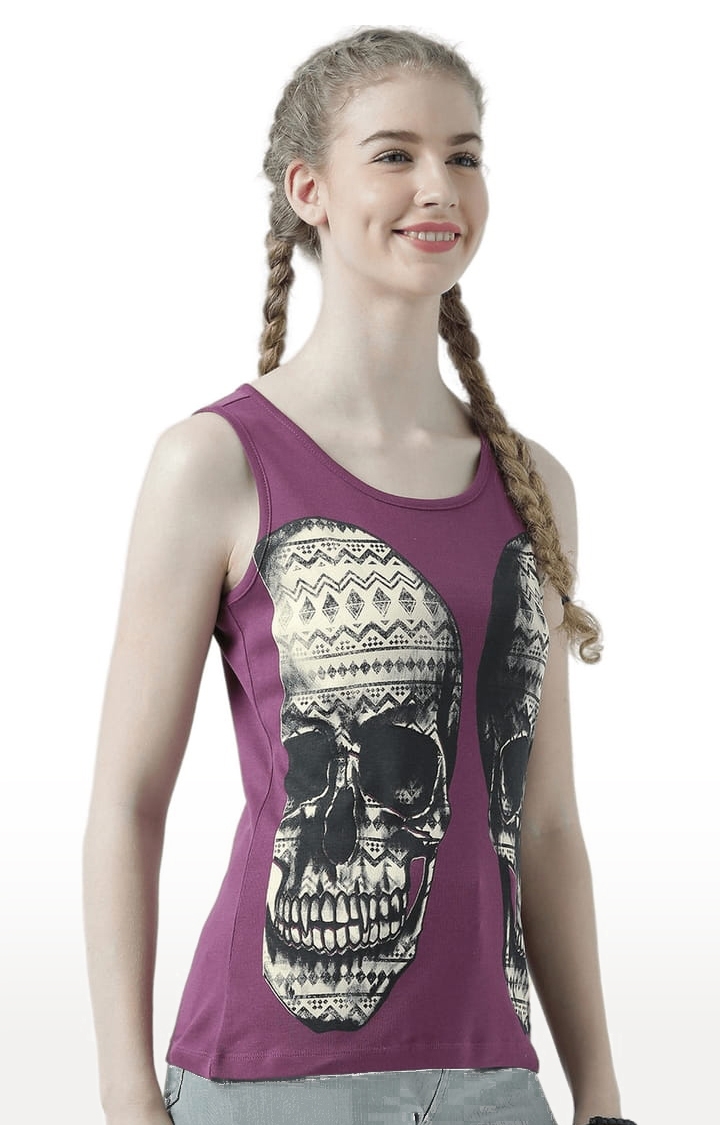 Women's Pink Printed Tank Top