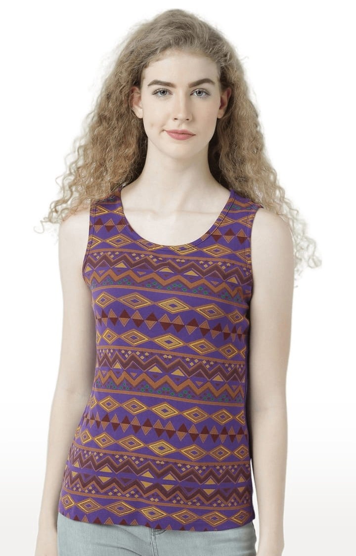 HUETRAP | Women's Purple Printed Tank Top