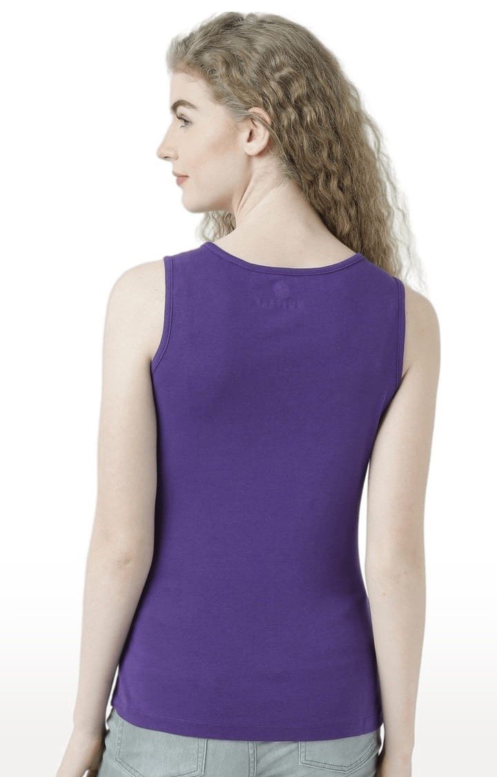 Women's Purple Printed Tank Top