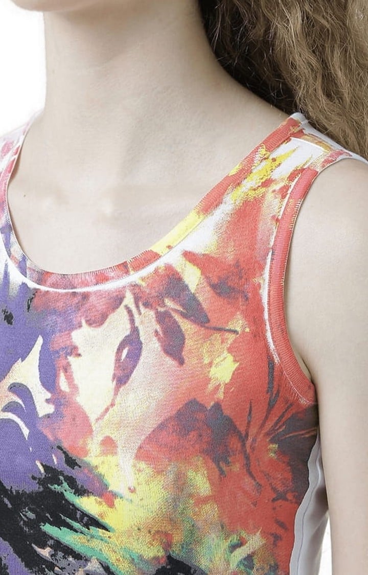Women's Multicolour Printed Tank Top