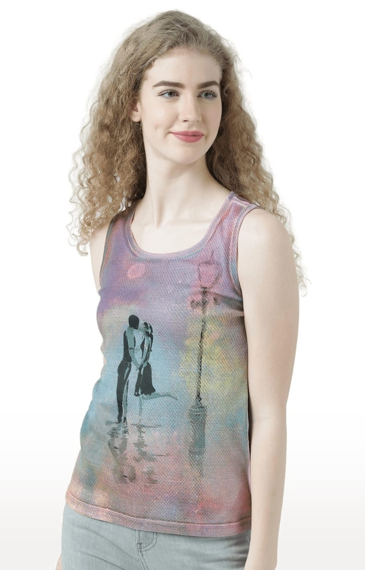 Women's Multicolour Printed Tank Top