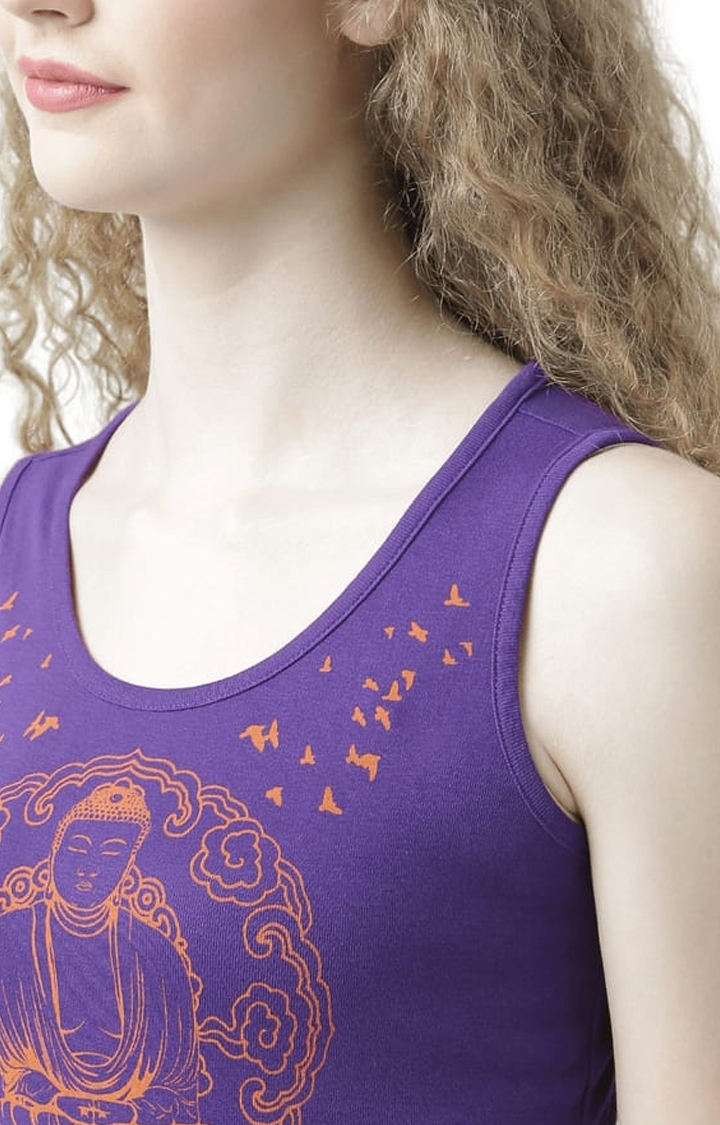 Women's Purple Printed Tank Top