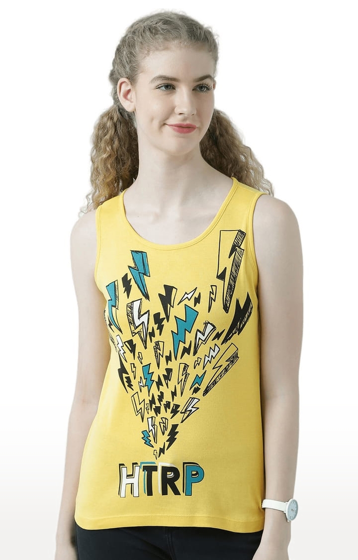 Women's Yellow Graphics Tank Top