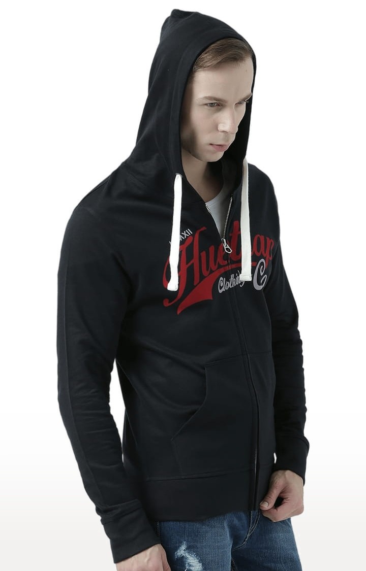 Men's Black Typographic Hoodies