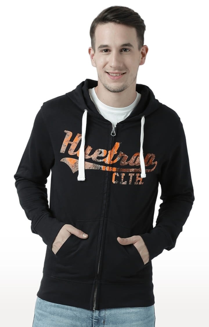 Men's Black Typographic Hoodies