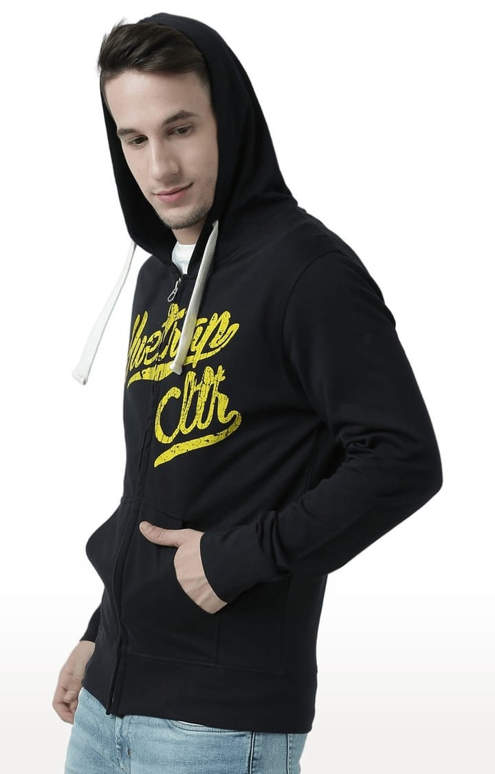 Men's Black Typographic Hoodies