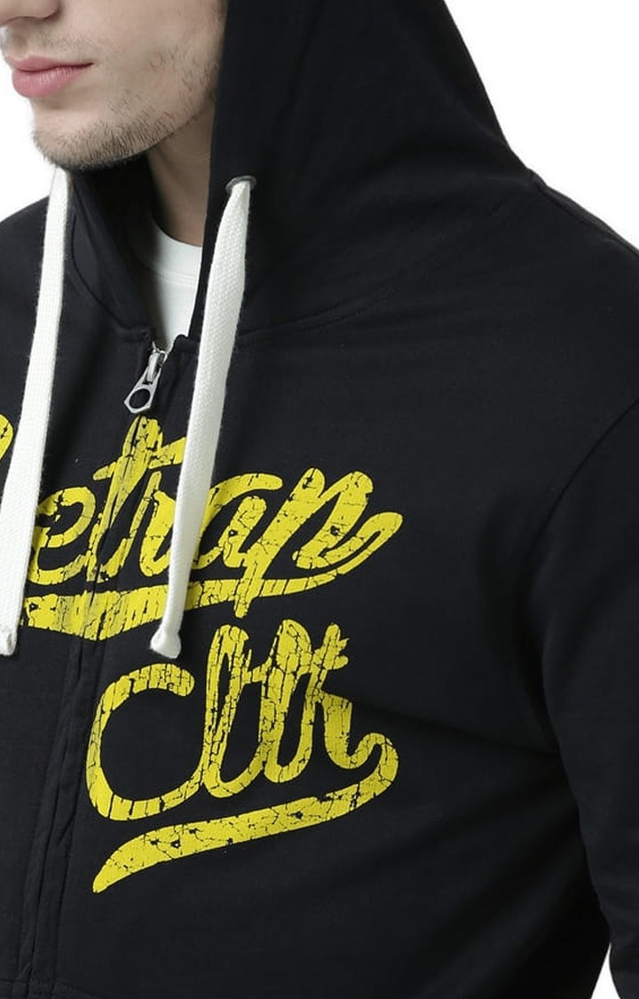 Men's Black Typographic Hoodies
