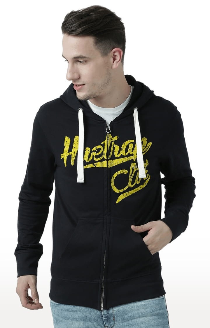 Men's Black Typographic Hoodies
