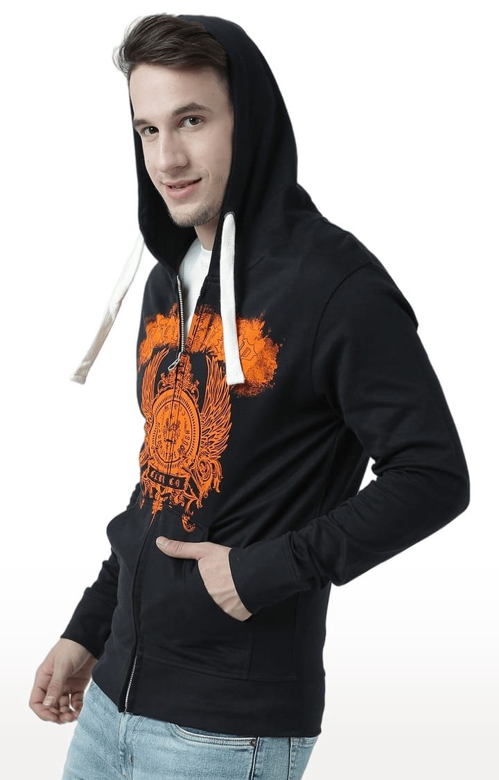 Men's Black Printed Hoodies