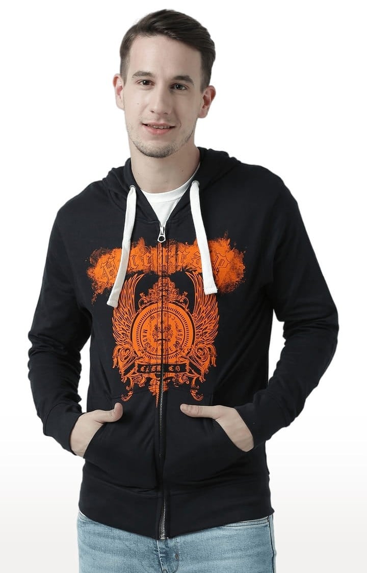Men's Black Printed Hoodies
