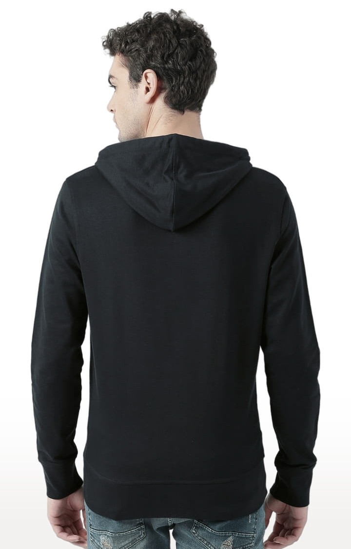 Men's Black Printed Hoodies