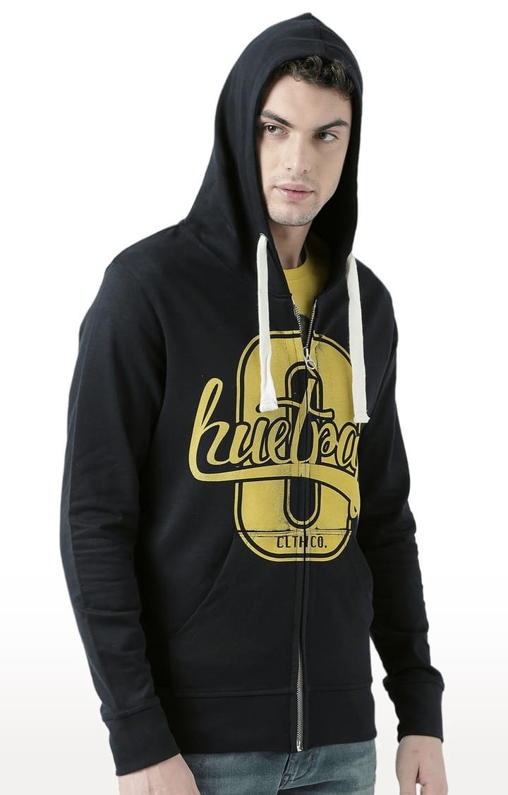 Men's Black Typographic Hoodies