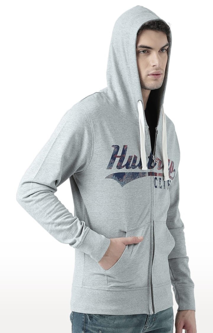 Men's Grey Typographic Hoodies