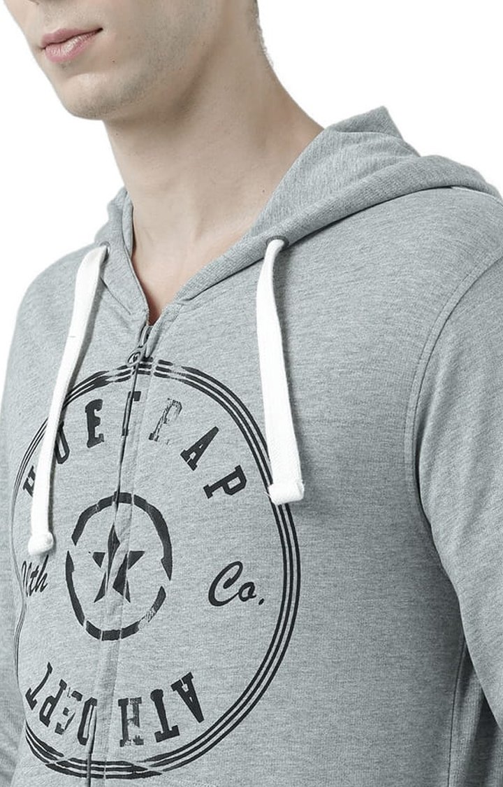 Men's Grey Typographic Hoodies