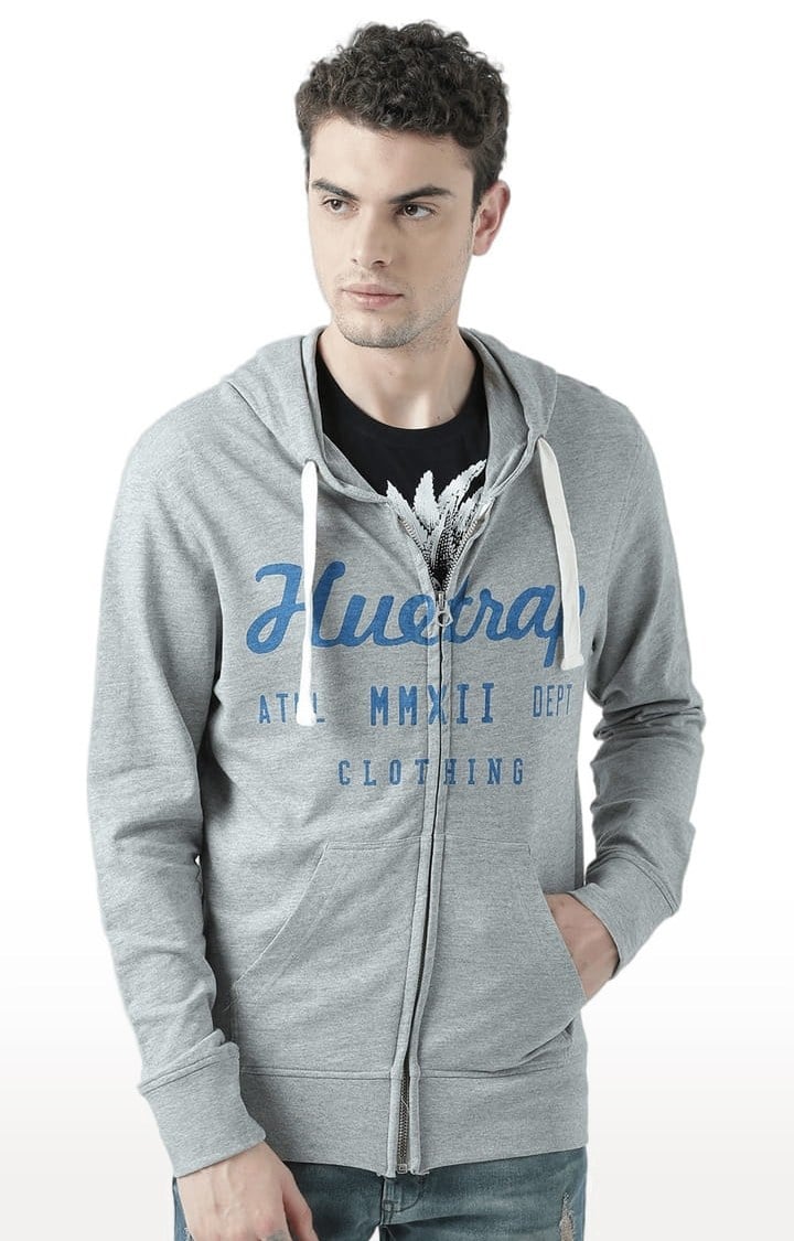 Men's Grey Typographic Hoodies