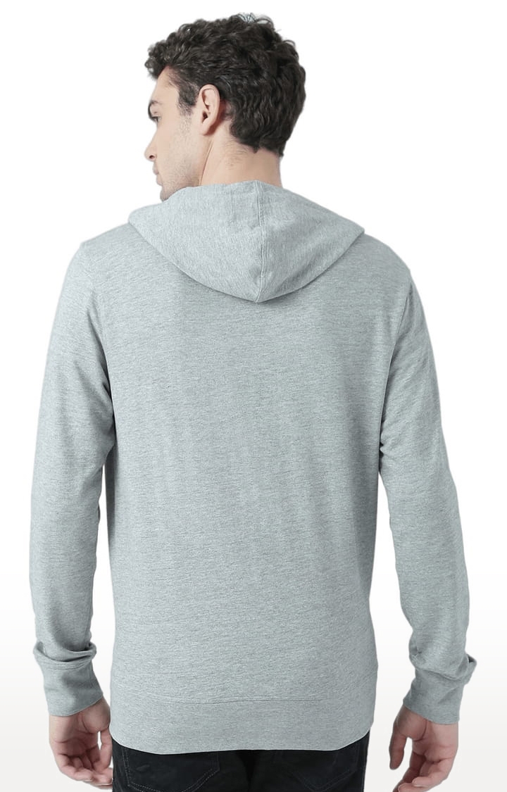 Men's Grey Printed Hoodies