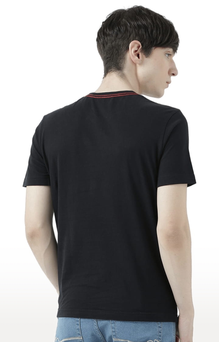 HUETRAP | Men's Black Cotton Graphic Printed Regular T-Shirt 3