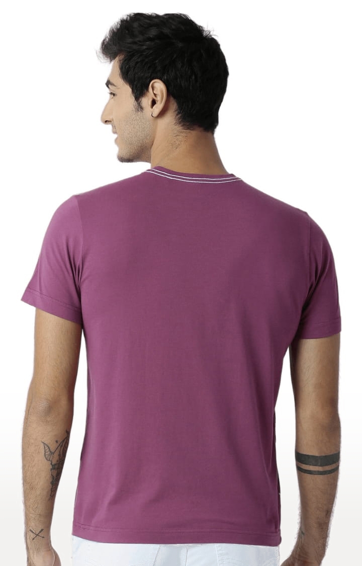 HUETRAP | Men's Pink Cotton Printed Regular T-Shirt 3